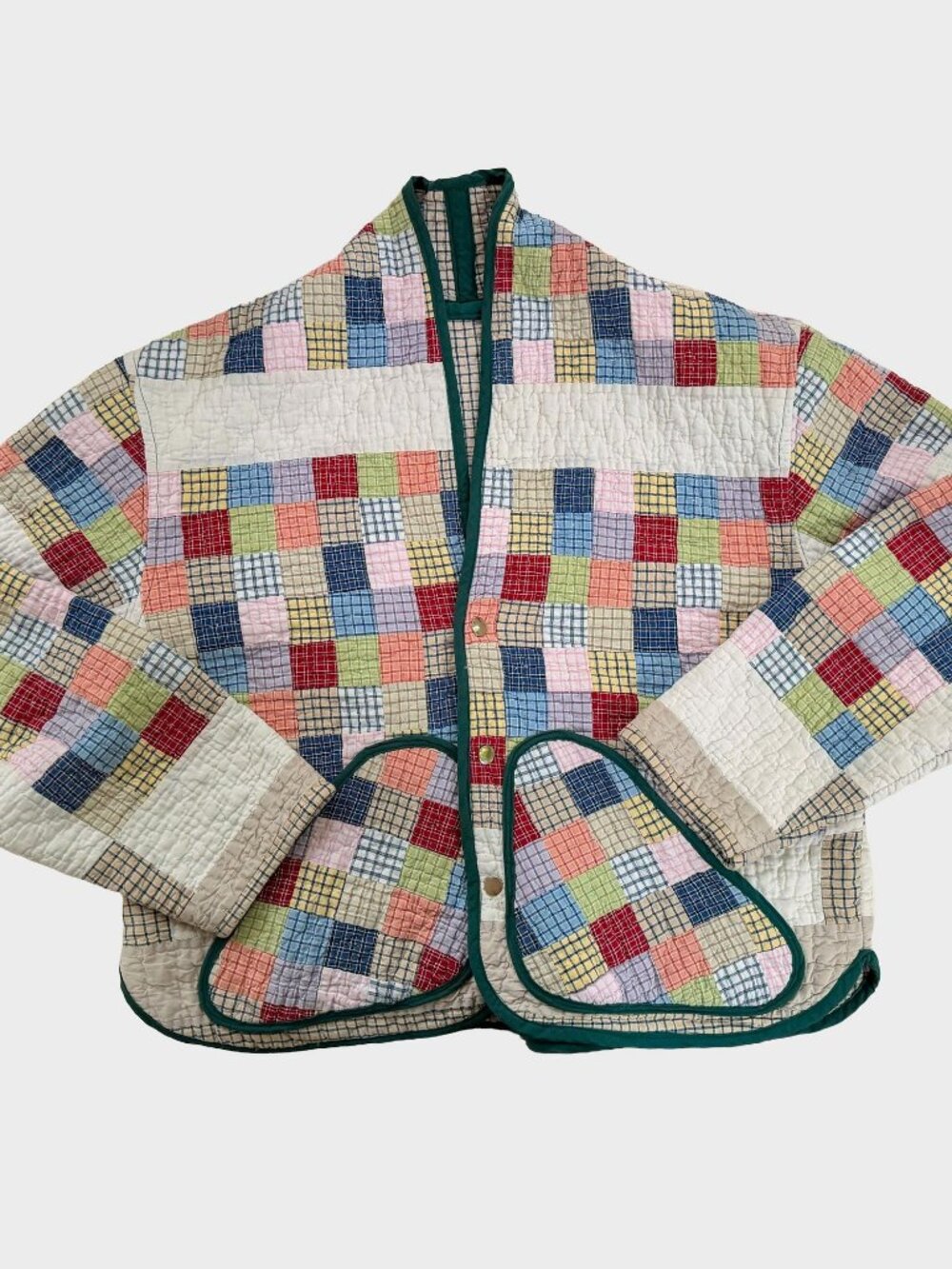 Handmade Patchwork Quilted Jacket Made from a Vintage Patchwork Quilt - Size Med